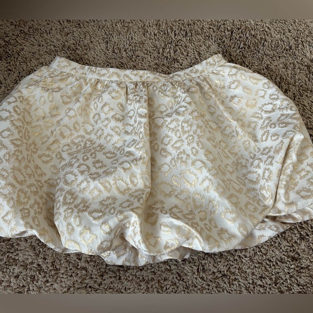 Lilly Pulitzer Cream and Gold Brocade Bubble Skirt